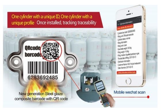 برچسب های فلزی سرامیک LPG سیلندر ردیابی 800 درجه مقاومت در برابر اشعه ماوراء بنفش
